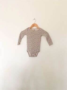 Carter's Long-Sleeve Leopard Print Bodysuit - Cream & Brown - 100% cotton